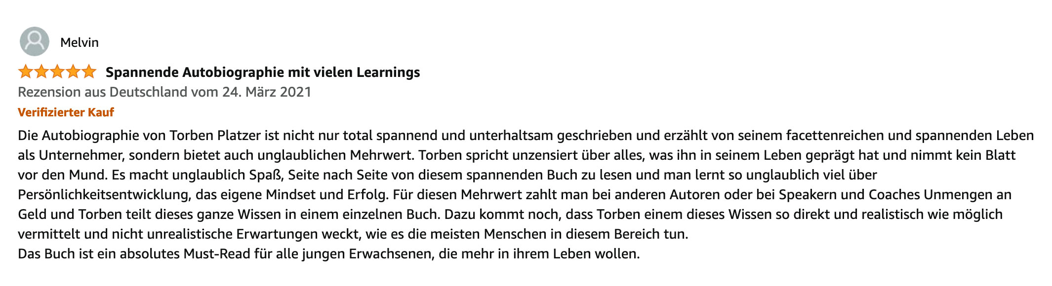 Living a SELFMADE Life von Torben Platzer - Rezension